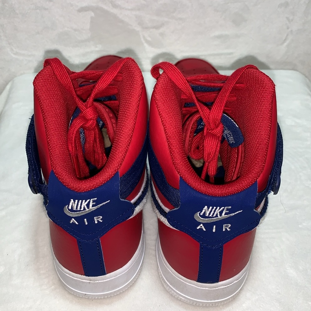 Nike Air Force 1 High 3D Chenille Swoosh Red White Blue men’s size 11 *RARE* - Picture 6 of 7